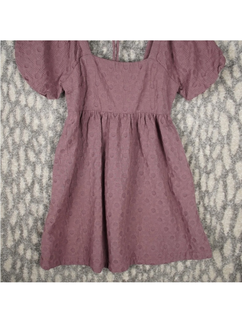 Madewell Floral Quilted Puff Sleeve Mini Dress Womens Sz M Purple Cotton NWT - Picture 8 of 12